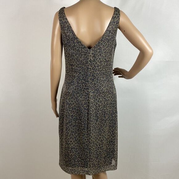 Vintage 90s Andrea Polizzi for Rex Lester animal print shimmer mini dress size 8 - Picture 3 of 10